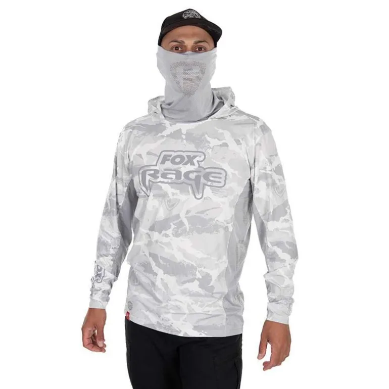 Sweat Homme Fox Rage Uv Hooded Light Camo Top - Gris