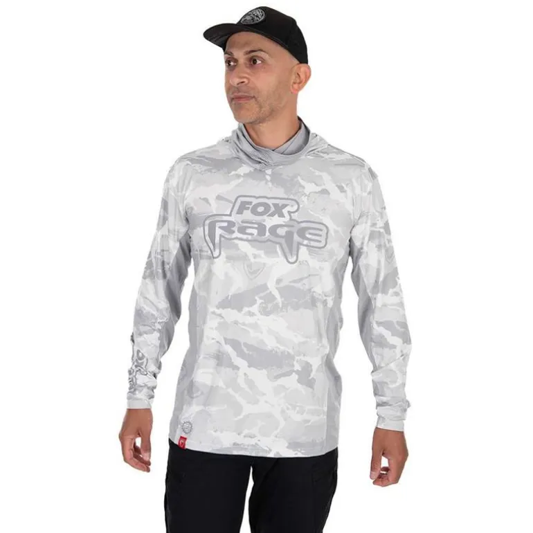 Sweat Homme Fox Rage Uv Hooded Light Camo Top - Gris