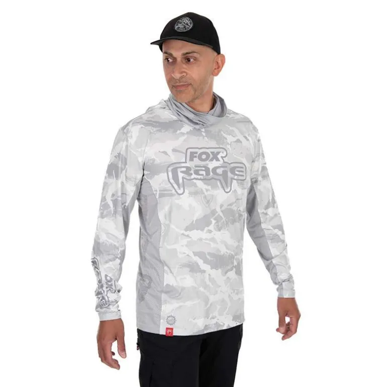 Sweat Homme Fox Rage Uv Hooded Light Camo Top - Gris