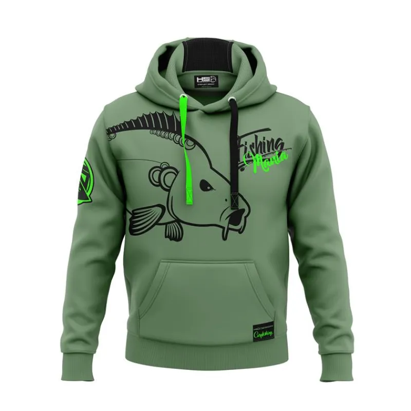 Hot Spot Design Sweats & Polaires^Sweat Homme Hoodie Carpfishing Mania - Vert