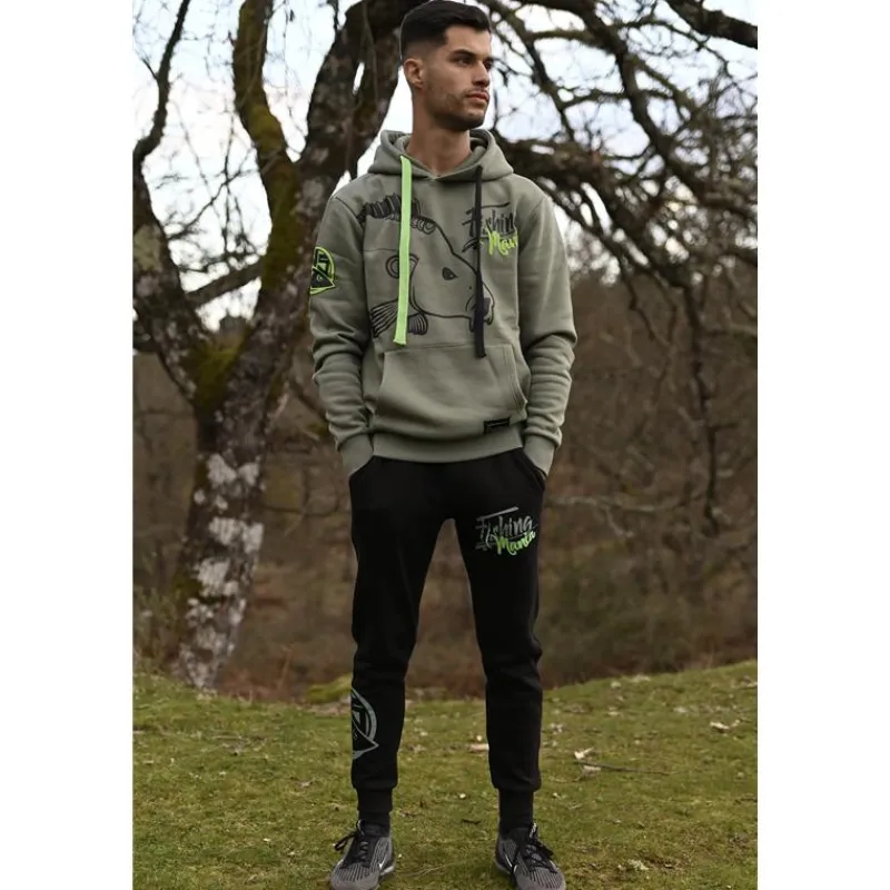 Hot Spot Design Sweats & Polaires^Sweat Homme Hoodie Carpfishing Mania - Vert