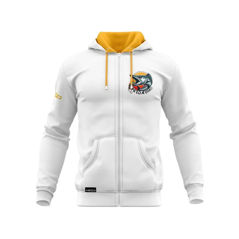 Sweat Homme Hot Spot Design Predator Barracuda - Blanc