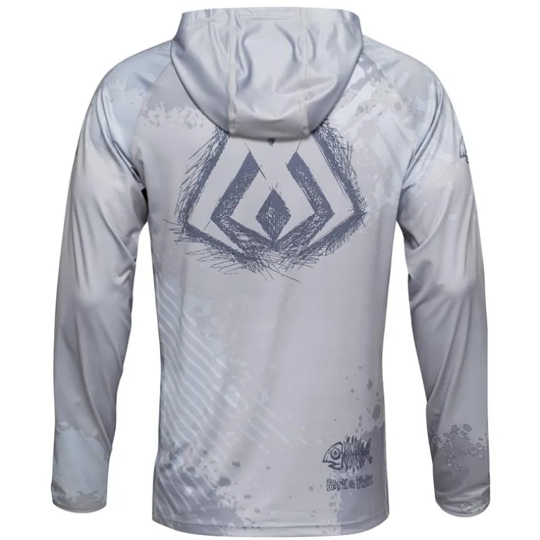 Sweat Homme Mikado Long Sleeve Hoodie With Upf Filter - Gris