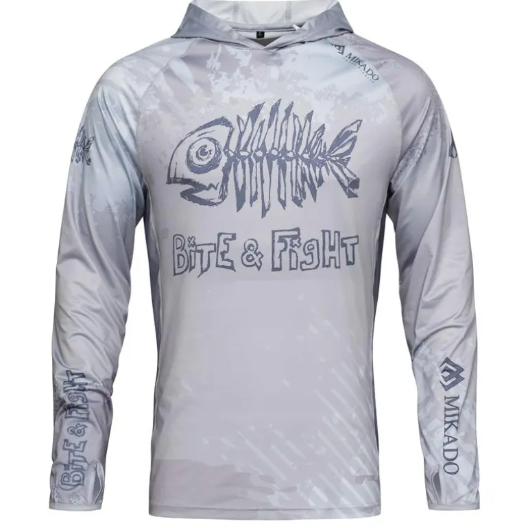 Sweat Homme Mikado Long Sleeve Hoodie With Upf Filter - Gris