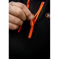 Sonubaits Sweats & Polaires^Sweat Homme 1/4 Zip Hoodie With Phone Pocket - Noir/Orange