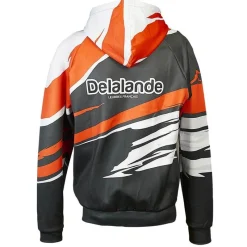 Delalande Sweats & Polaires^Sweat Zippé Homme Soft - Noir/Orange