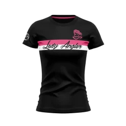 Hot Spot Design T-Shirts, Polos & Chemises^Tee Shirt Manches Courtes Femme Lady Angler 2.0 - Noir
