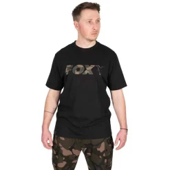 Fox T-Shirts, Polos & Chemises^Tee Shirt Manches Courtes Homme Black/Camo Logo T-Shirt - Noir