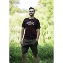 Tee Shirt Manches Courtes Homme Korda Outline - Burgundy