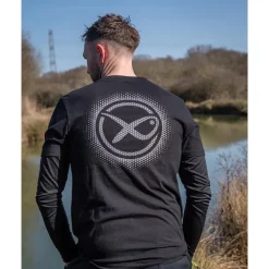 Tee Shirt Manches Courtes Homme Fox Matrix Large Fade T-Shirt Black/Grey - Noir