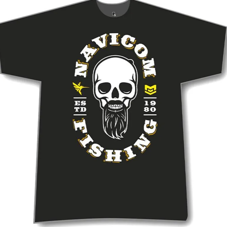 Tee Shirt Manches Courtes Homme Navicom 2020 Skull Fred Jullian - Noir