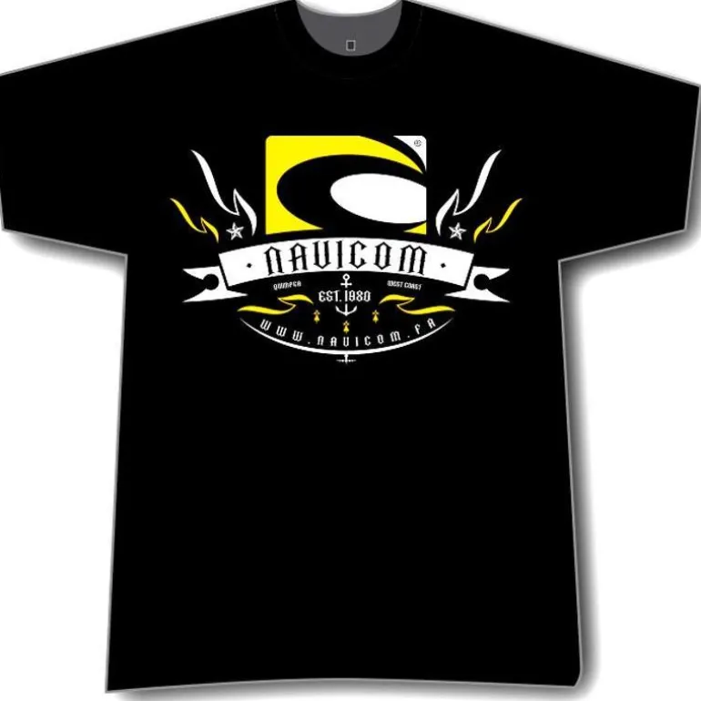 Tee Shirt Manches Courtes Homme Navicom 2019 Eclair - Noir