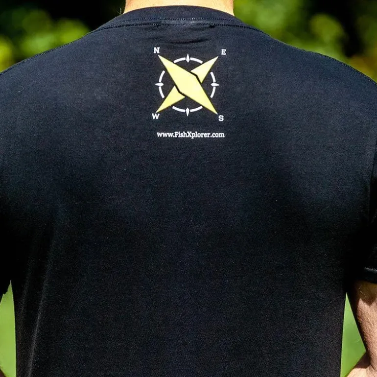 Tee Shirt Manches Courtes Homme Fishxplorer Fisher With Attitude - Noir
