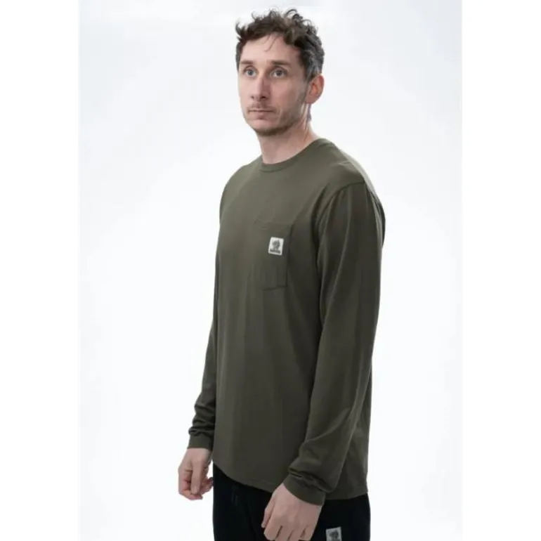 Tee Shirt Manches Longues Homme Nash Make It Happen Carp Logo Long Sleeve - Vert
