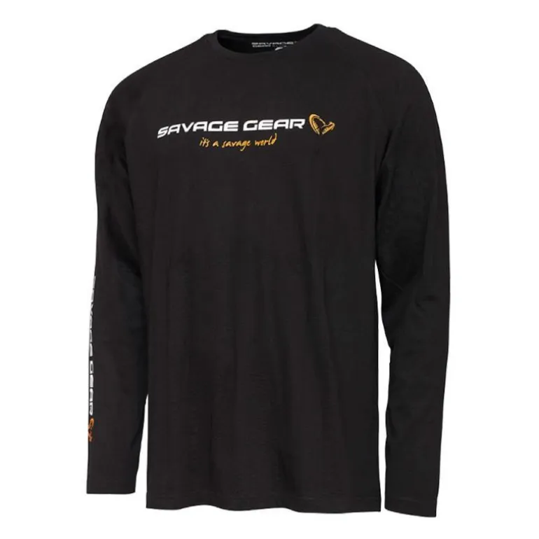 Tee Shirt Manches Longues Homme Savage Gear Signature Logo Long Sleeve - Noir