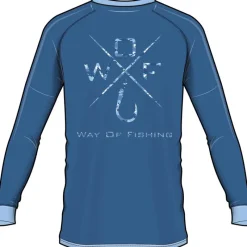 W.O.F. T-Shirts, Polos & Chemises^Tee Shirt Manches Longues Homme Croix - Bleu