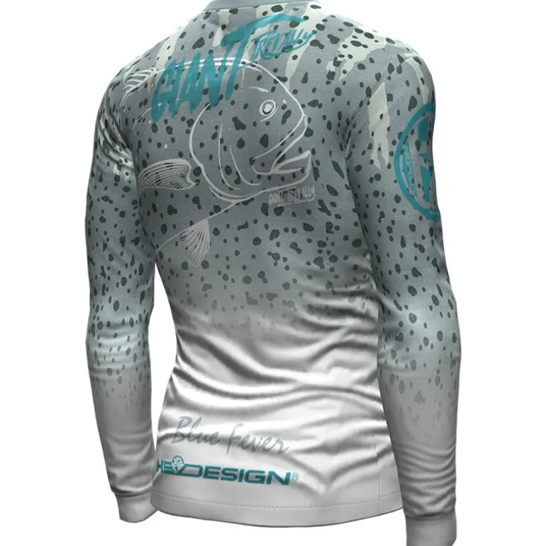 Tee Shirt Manches Longues Homme Hot Spot Design Ocean Performance Giant Trevally - Gris