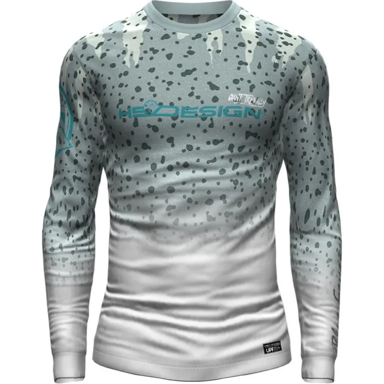 Tee Shirt Manches Longues Homme Hot Spot Design Ocean Performance Giant Trevally - Gris