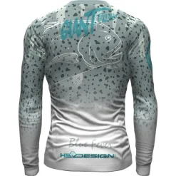 Tee Shirt Manches Longues Homme Hot Spot Design Ocean Performance Giant Trevally - Gris