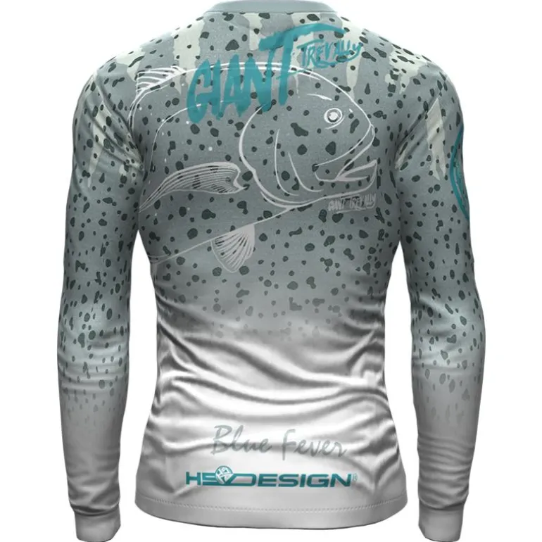 Tee Shirt Manches Longues Homme Hot Spot Design Ocean Performance Giant Trevally - Gris