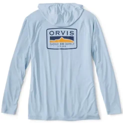 Tee Shirt Manches Longues Homme Orvis Dricast Logo Hoodie - Blue Fog