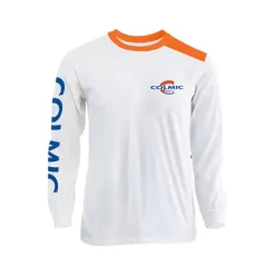 Tee Shirt Manches Longues Homme Colmic - Blanc/Orange