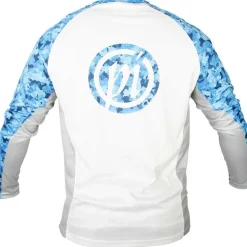 Tee Shirt Manches Longues Homme Preston Innovations Performance Sun Shirt Upf-35 - Blanc/Bleu