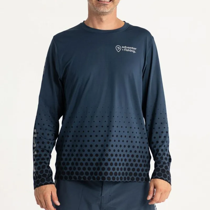 Adventer & Fishing Anti-Uv^Tee Shirt Manches Longues Homme Bozed Anti Uv - Marine