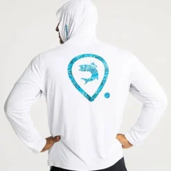 Tee Shirt Manches Longues Homme Adventer & Fishing Golon Anti Uv - Blanc/Bleu
