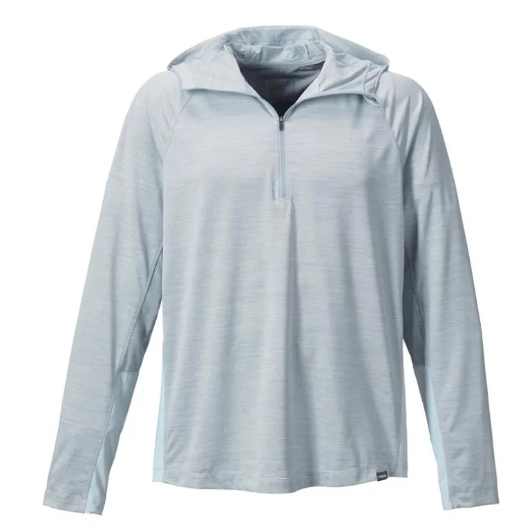 Tee Shirt Manches Longues Homme Orvis Avec Capuche Pro Sun - Bleu Clair