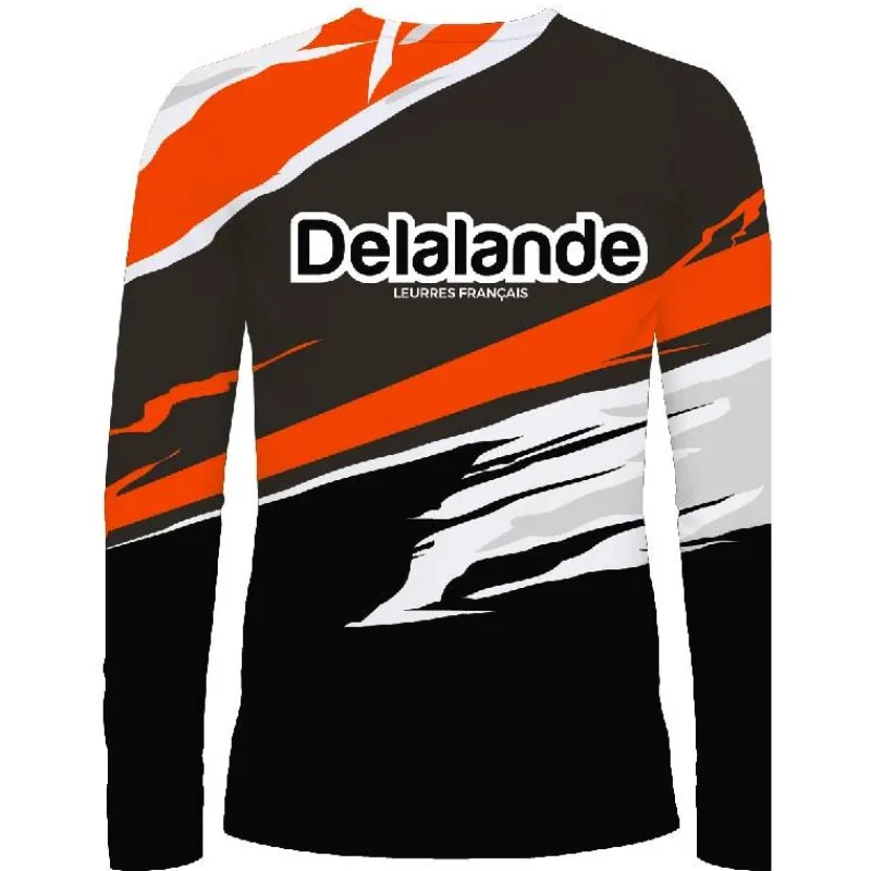 Delalande Anti-Uv^Tee Shirt Manches Longues Homme Flexair - Noir/Orange