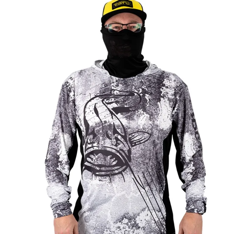 Tee Shirt Manches Longues Homme Black Cat Sun Jersey - Gris/Blanc