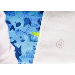 Tee Shirt Manches Longues Homme Preston Innovations Performance Hooded Sun Shirt Upf-40 - Blanc/Gris