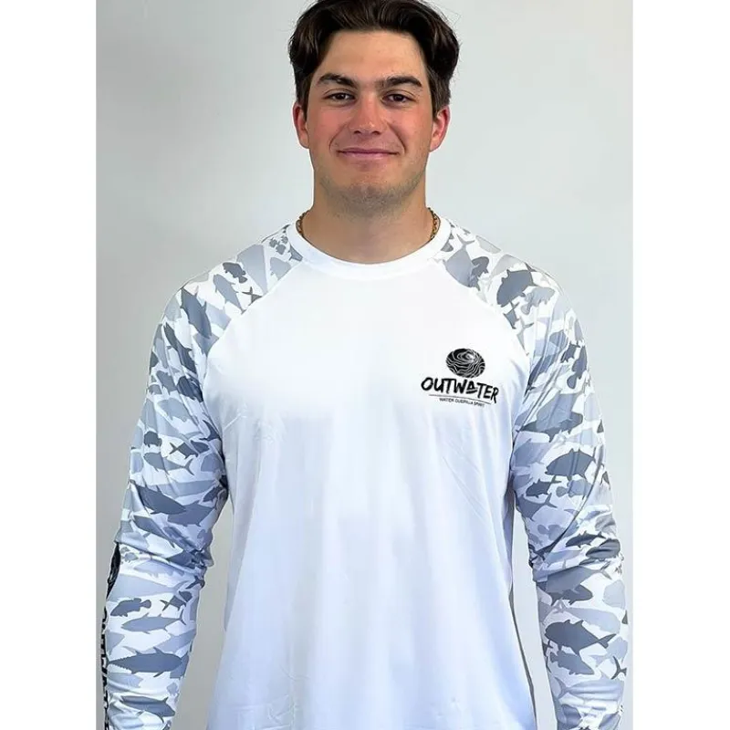 Outwater Anti-Uv^Tee Shirt Manches Longues Camp One - Blanc Camo