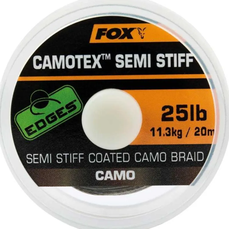 Fox Montages Carpe^Tresse A Bas De Ligne Gainee Edges Camotex Semi Stiff Camo - 20M