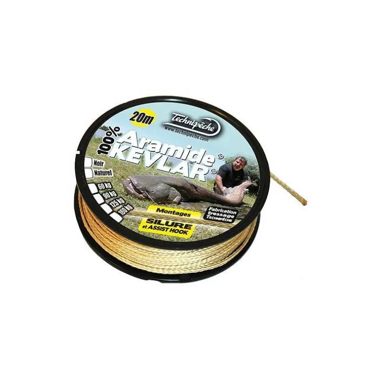 Tresse A Bas De Ligne Technipêche Kevlar Silure - Noir