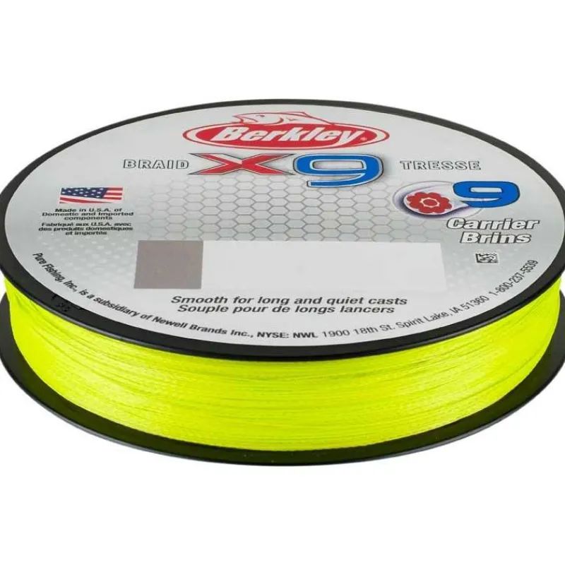 Berkley Fils - Tresses Silure|Fils - Tresses Carpe^Tresse X9 Braid Fluro Vert - 300M
