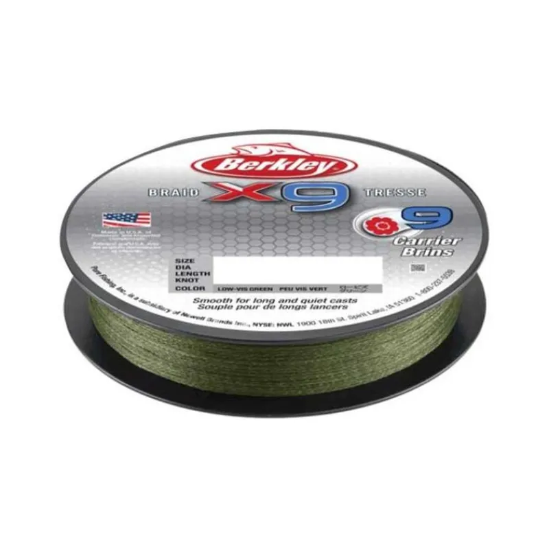 Berkley Fils - Tresses Silure|Fils - Tresses Carpe^Tresse X9 Braid Low Vis Vert
