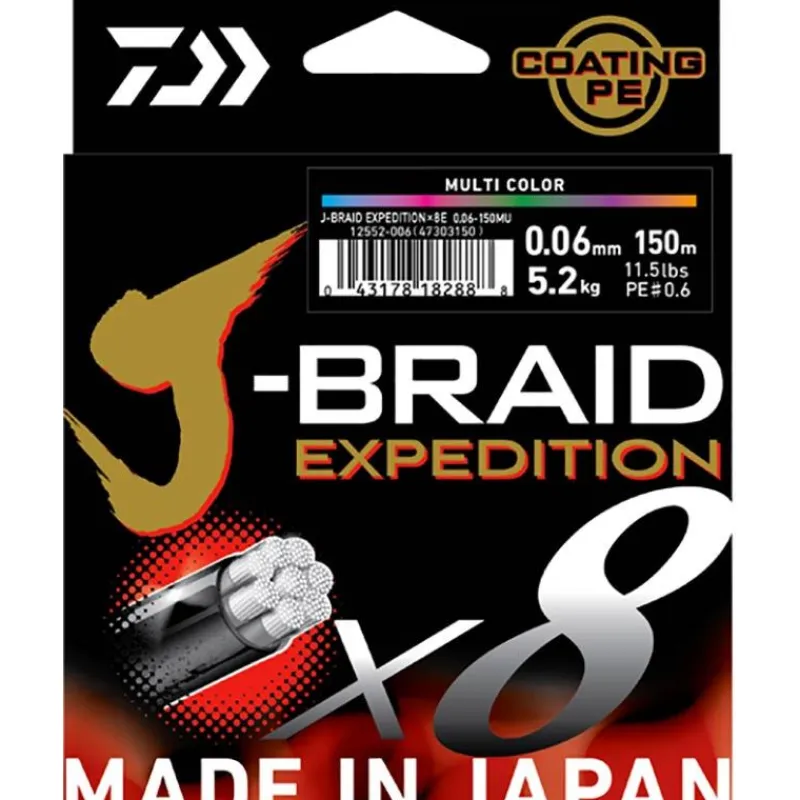 Daiwa Fils - Tresses Carpe|Fils - Tresses - Bdl Carnassier^Tresse J-Braid Expedition X8 Dark Green - 150M