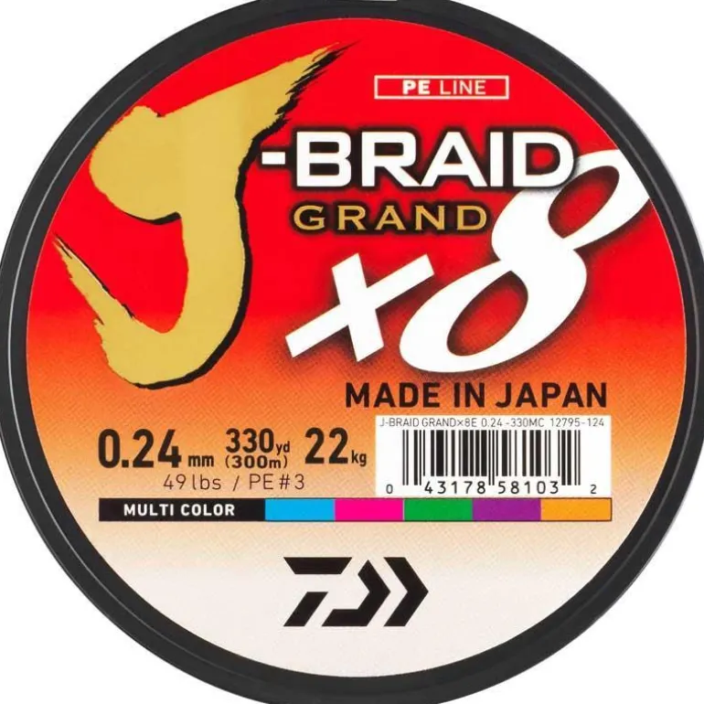 Tresse Daiwa J-Braid Grand X8 Multicolore - 500M