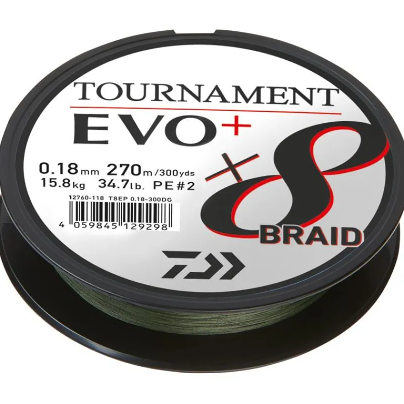Daiwa Fils - Tresses - Bdl Carnassier^Tresse Tournament 8 Braid Evo+ - Vert - 270M