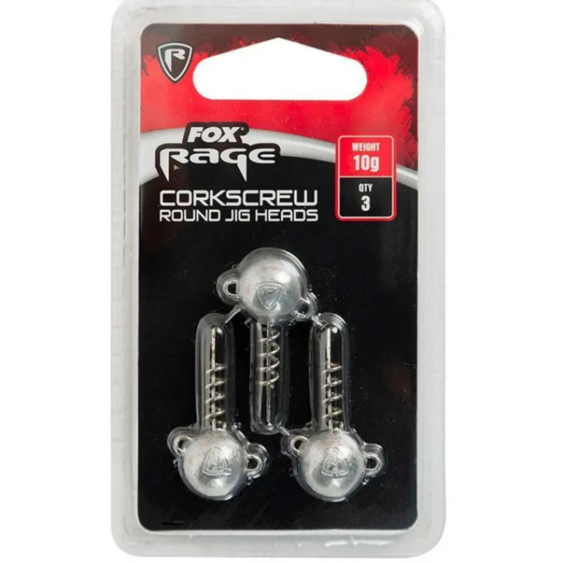 Fox Rage Têtes Plombées|Petit Matériel^Tëte Plombée Corkscrew Round Jig Head