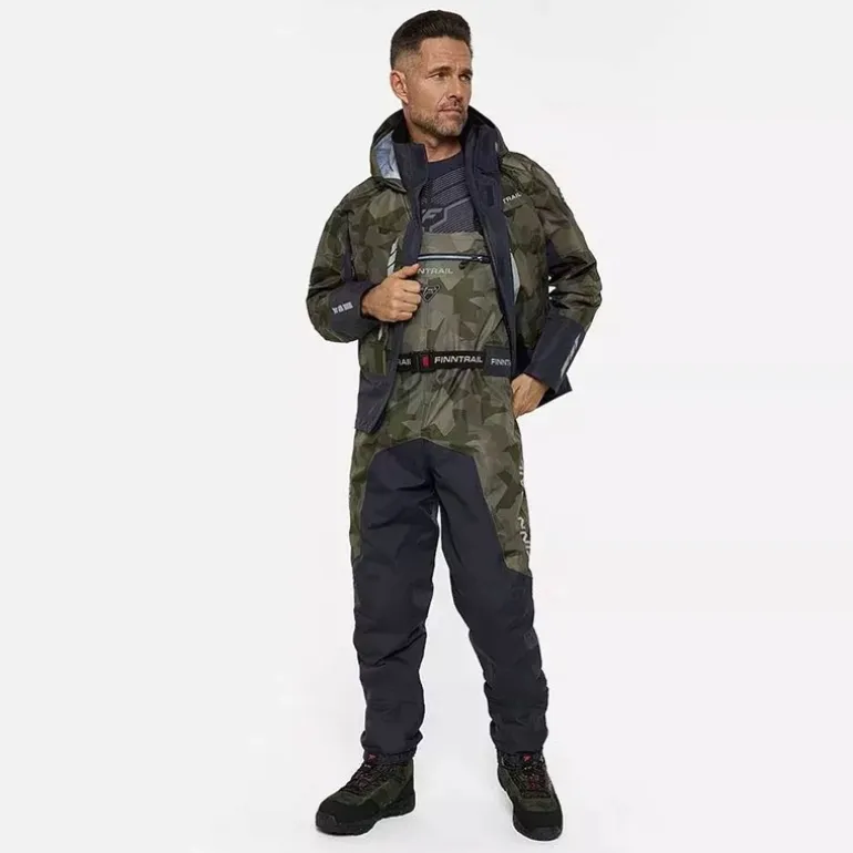 Veste Homme Finntrail Imperméable Greenwood - Camo Shadow Green