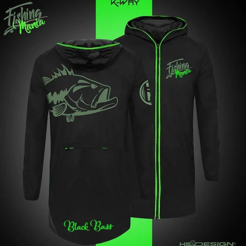 Hot Spot Design Vestes De Pêche^Veste Homme K-Way Bass Mania - Noir