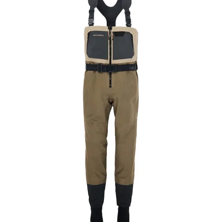 Waders Stocking Respirant Grundéns Boundary Zip Stockingfoot Wader Stone/Otter
